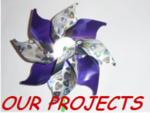 Pinwheel with the words our project on it